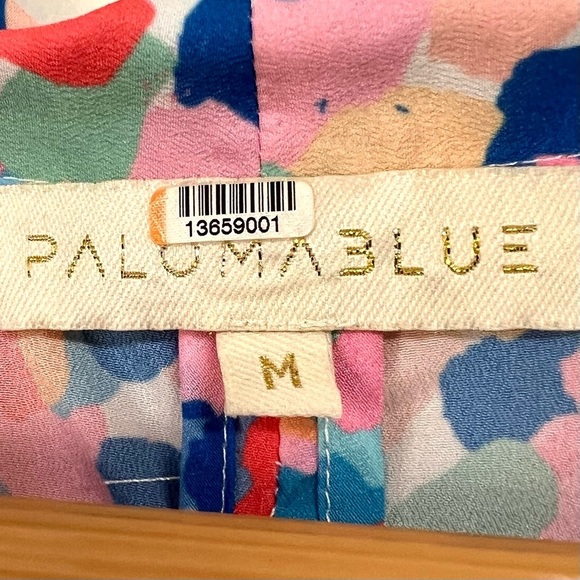 PALOMA BLUE Bronte Easter Colorful Midi Dress Boho front tie luxury women’s M - Picture 6 of 15